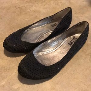 Black studded flats